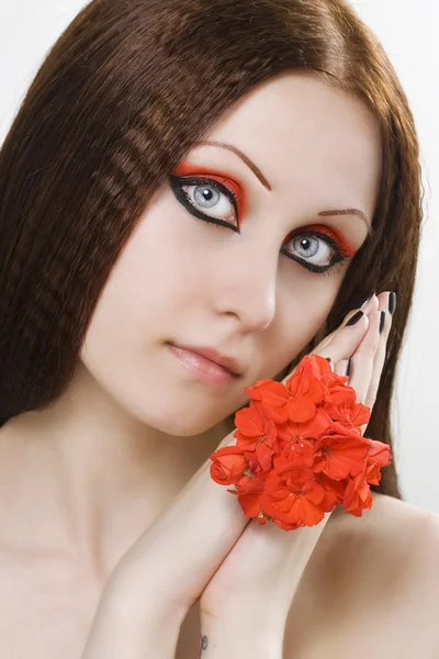 Portrait of young woman with make-up — Stock Photo, Image