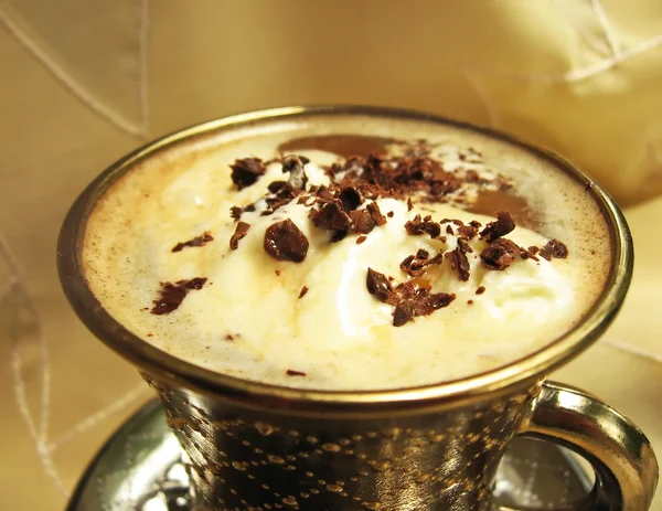 Café avec crème glacée et chocolat — Photo