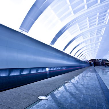 Empty underground platform clipart