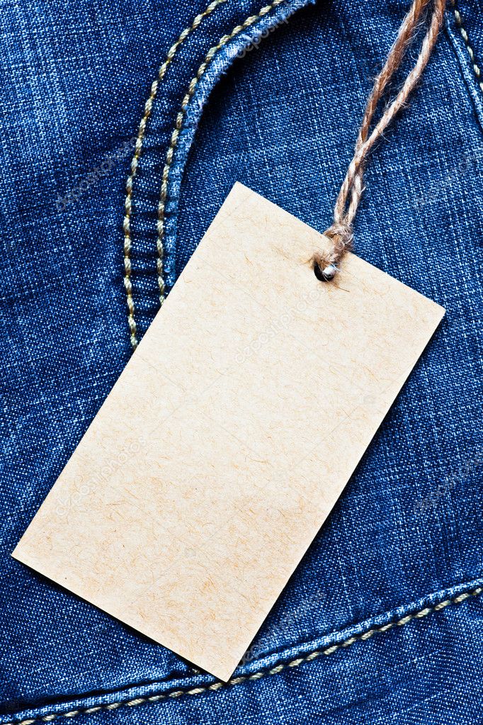 Jeans pocket with blank label
