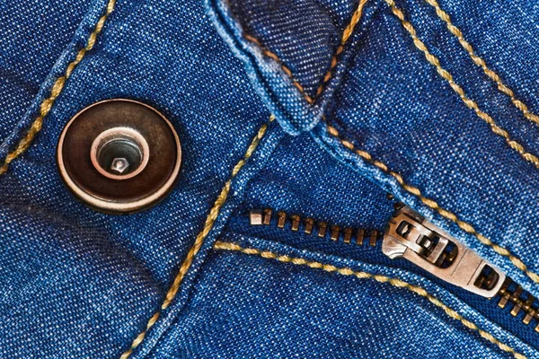 Cremallera y botón Jeans — Foto de Stock