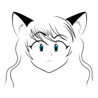 Funny neko girl clipart