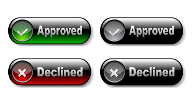 Validation and rejection icons clipart