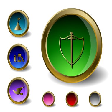 Medieval icons clipart