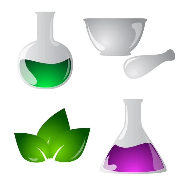 Set di icone di chimica — Vettoriale Stock