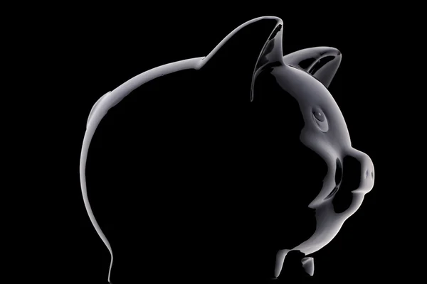 黑猪存钱罐 — 图库照片