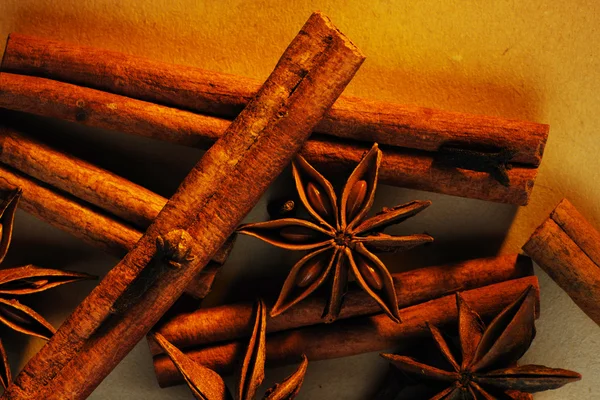 Cinnamon sticks, anise and clove