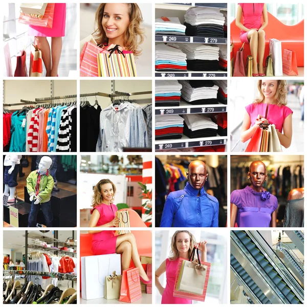 Shopping collage — Stock Photo, Image
