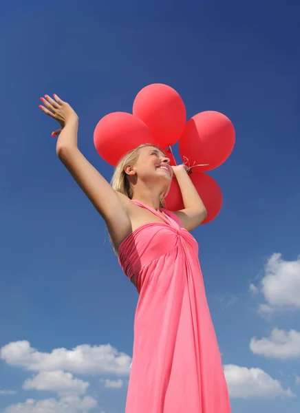Жінки з повітряними кульками — стокове фото