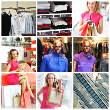 Shopping collage clipart