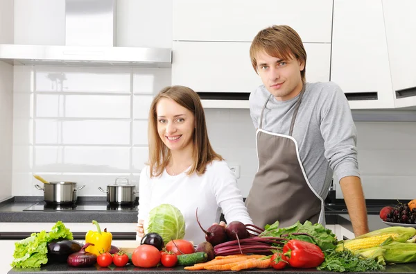 Couple cooking Stock Picture