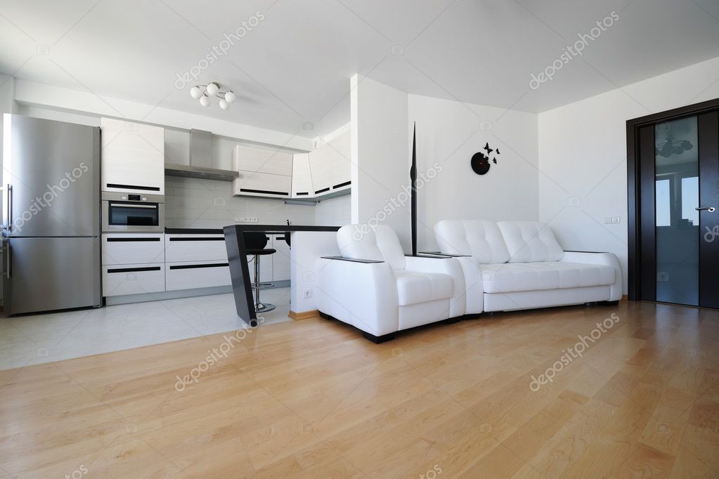 Modern luxury living room interior. No brandnames or copyright objects.