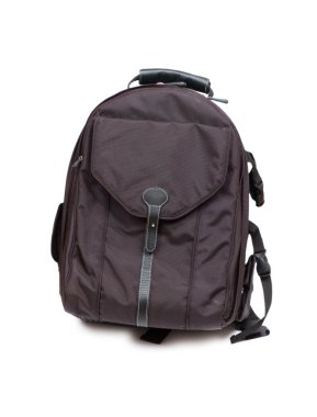 Black backpack isolated on the white clipart