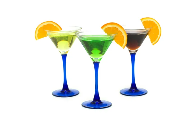 Verschillende cocktails geïsoleerd op de witte — Stockfoto