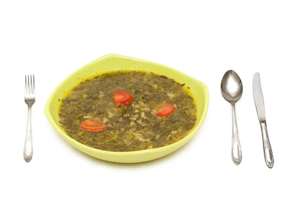 stock image Bowl of soup isolated on the white