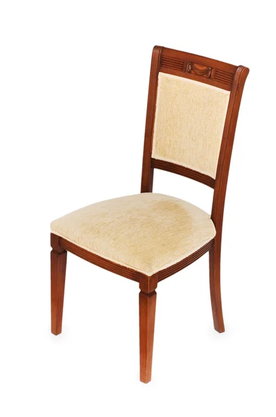 Cadeira de madeira isolada no branco — Fotografia de Stock