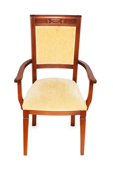 Деревянный стул изолирован на белом — стоковое фото