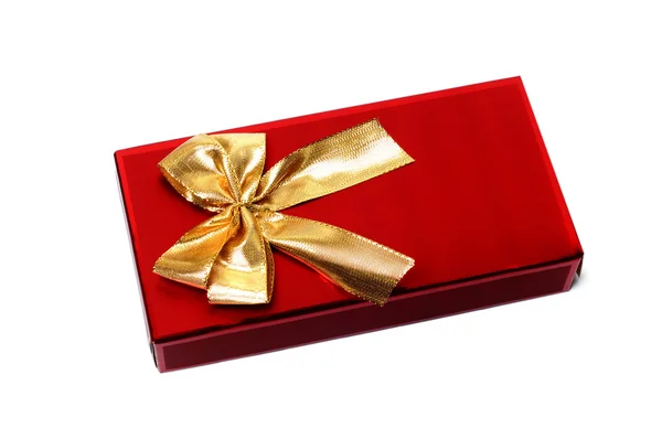 Caja de regalo roja aislada en el blanco — Foto de Stock