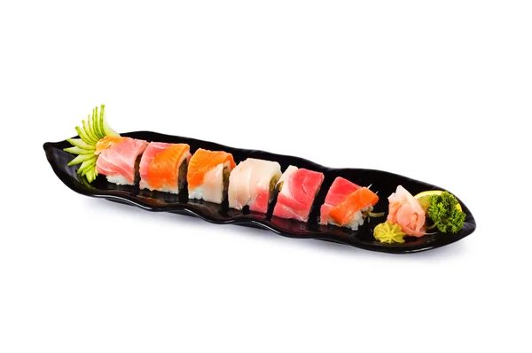 stock image Sushi plate isolated on the white