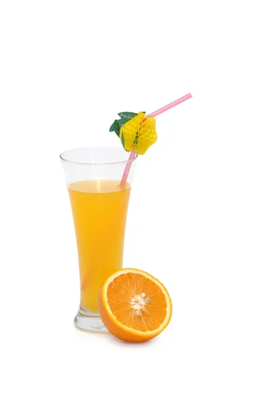Orange and juice isolated — Stock Photo, Image