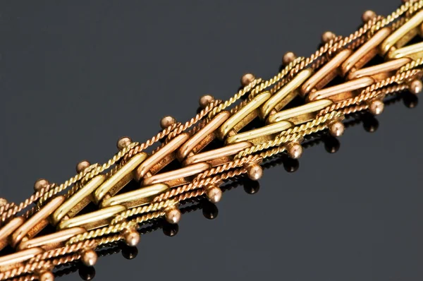 Close up of golden necklace — Stock Photo, Image