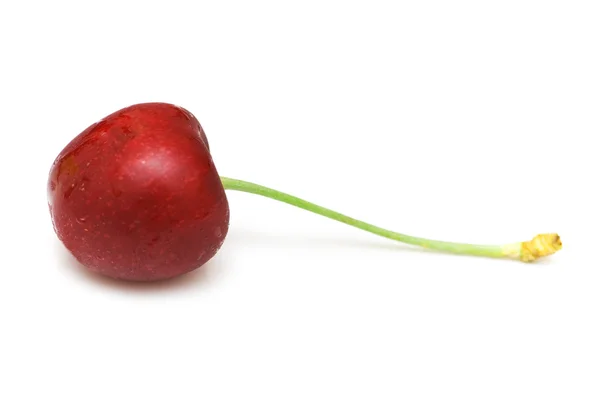 Cereja vermelha isolada no branco — Fotografia de Stock