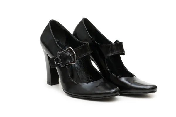 Sapatos de mulher preta isolado — Fotografia de Stock