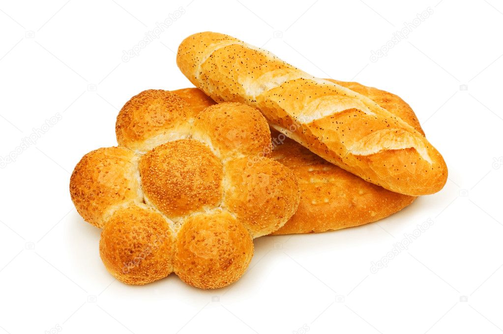 Bread loaf isolated on the white
