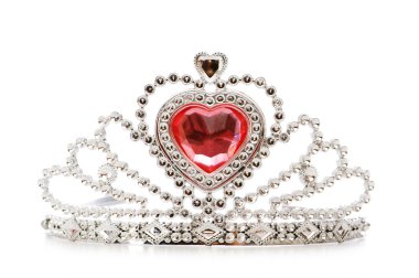Silver diadem isolated on the white clipart