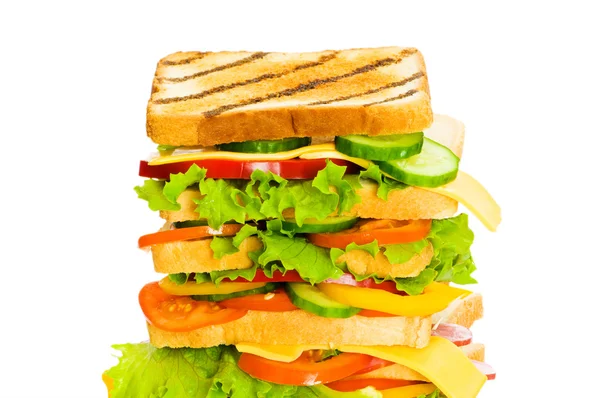 Гігантський бутерброд ізольований на білому — стокове фото