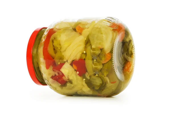 Pickels jar 孤立在白色 — 图库照片