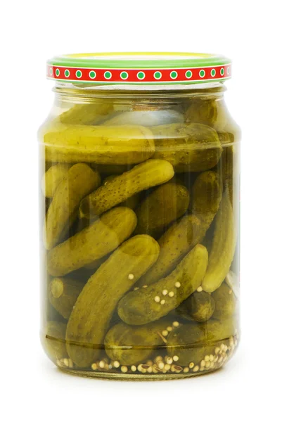 Can of cucumbers isolated — Stock Photo, Image