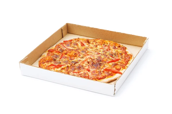 Pizza isolated on the white — Stock Photo, Image