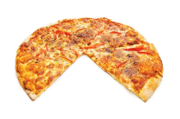 Pizza isolata sul bianco — Foto Stock
