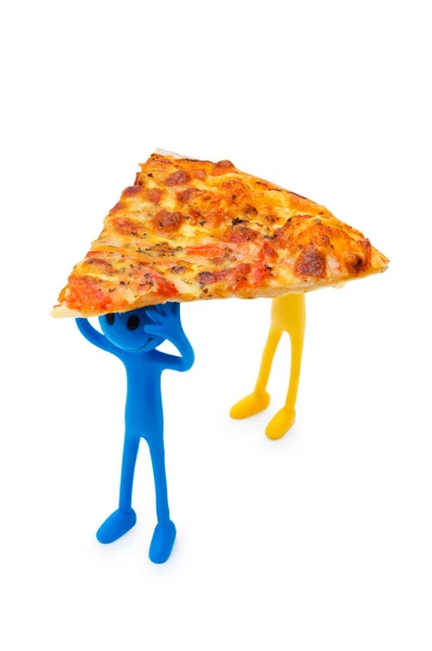 Pizza isoliert auf der weißen — Stockfoto