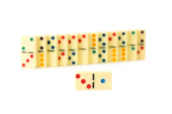 Domino kolorowy na białym tle — Zdjęcie stockowe