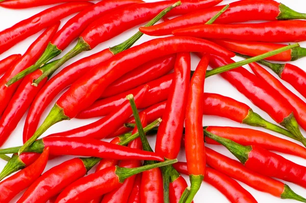 Red chili peppers arranged — Stock Photo, Image