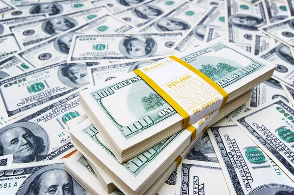 Stack of dollars on money — Stock Photo, Image