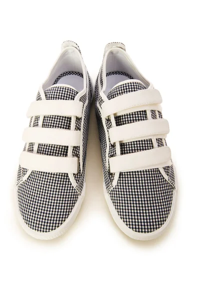 Spor ayakkabılar üzerinde beyaz izole — Stok fotoğraf