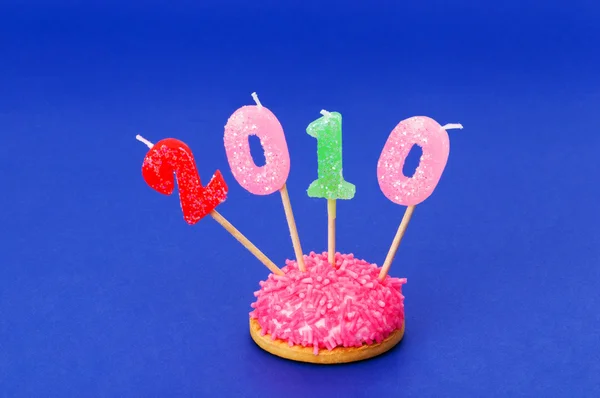 Candles with 2010 year — Stock Photo, Image