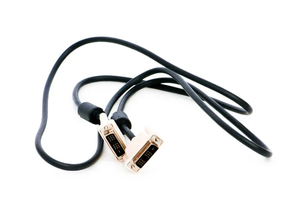 DVI kablo üzerinde beyaz izole — Stok fotoğraf