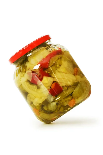 Pickels słoik na białym tle — Zdjęcie stockowe