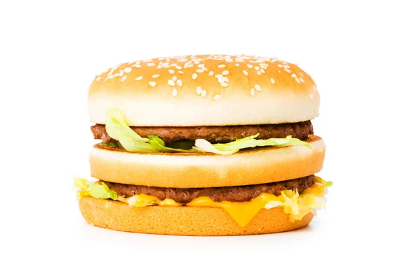 Double cheeseburger isolated — Stock Photo, Image