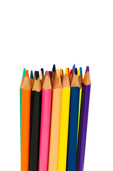 Crayons de différentes couleurs isolés — Photo