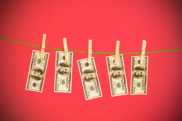 Money laundering concept with dollars — Stock Photo, Image