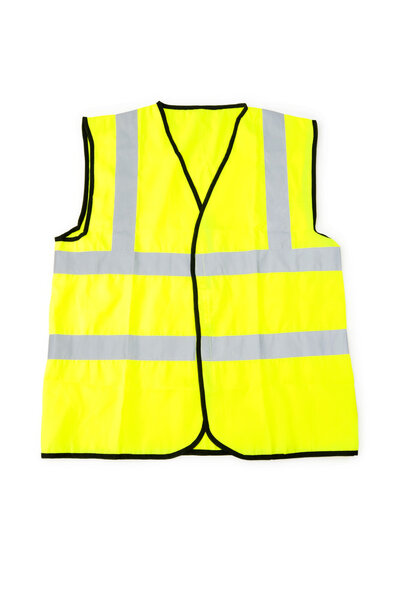 Yellow vest isolated on the white
