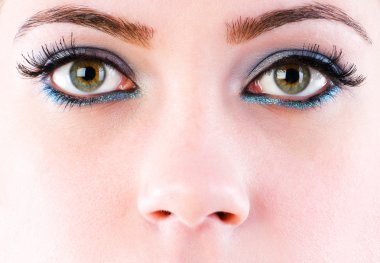 Close up of face with beautiful makeup clipart