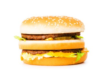 Double cheeseburger isolated clipart