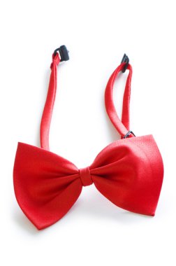 Red bow tie isolated on the white clipart