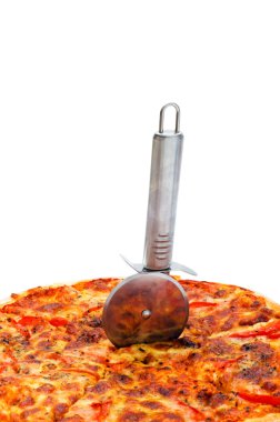 Pizza isolated on the white clipart